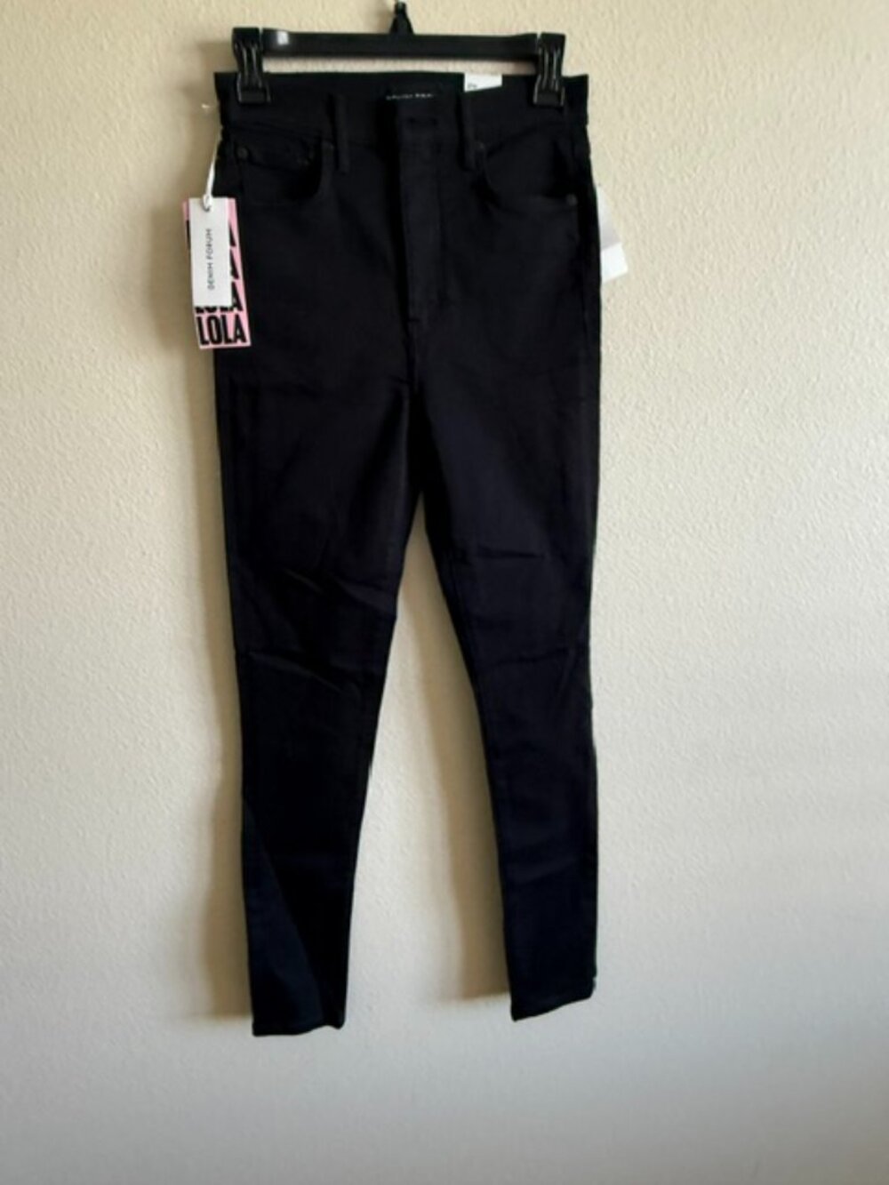 denim forum lola high rise skinny black jeans